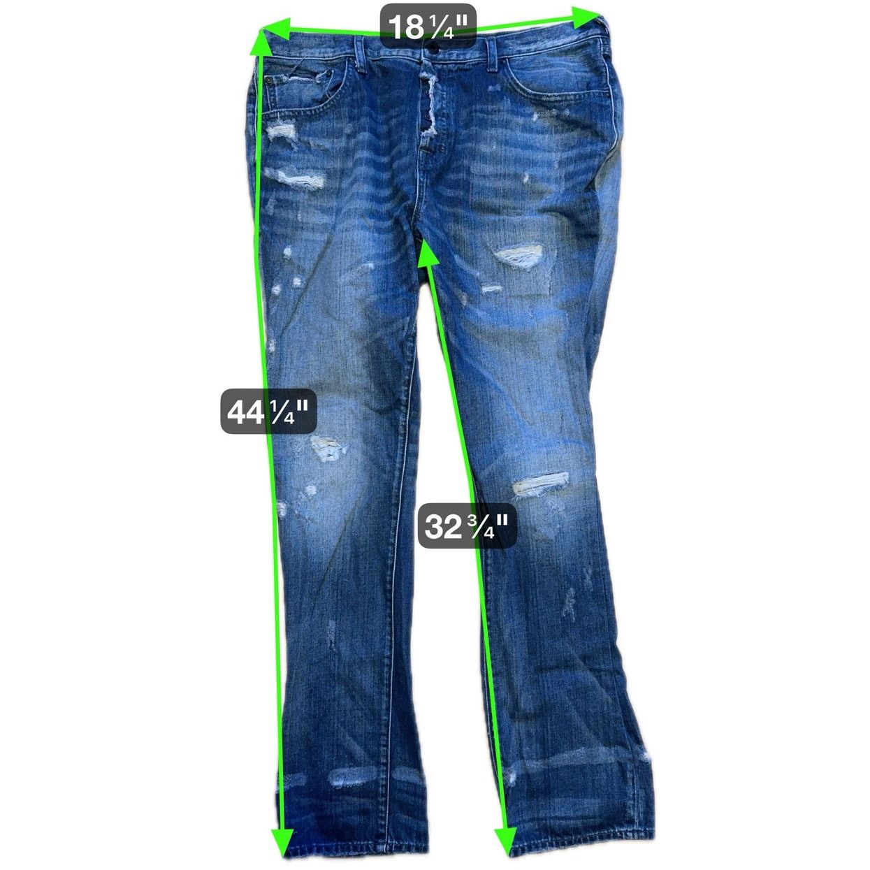 Prps PRPS Goods & Co Distressed Button Fly Jeans Mens 38 Straight Size US 38 / EU 54 - 10 Thumbnail
