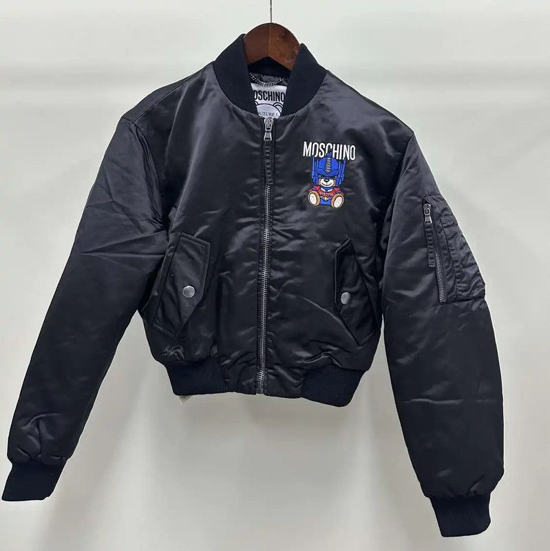 Moschino Moschino Black Women’s Bomber Jacket 0089 Size ONE SIZE - 1 Thumbnail
