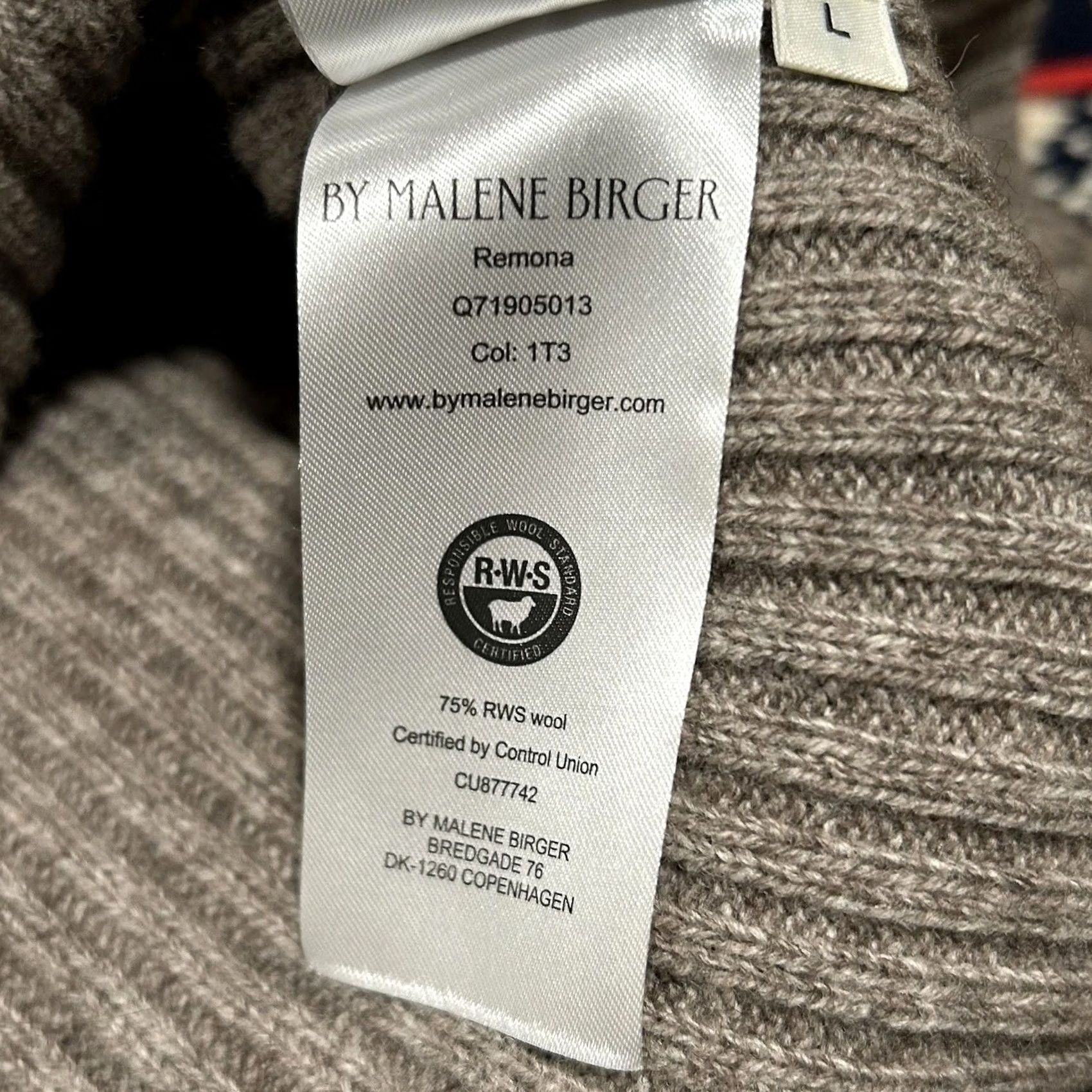 By Malene Birger VINTAGE Malene Birger Remona Ribbed Top 3/4 Sleeve Women’s Large Mushroom Wool Yak Knit Logo Blouse Pullover Regular Hand Wash Only Women Size L / US 10 / IT 46 - 5 Thumbnail