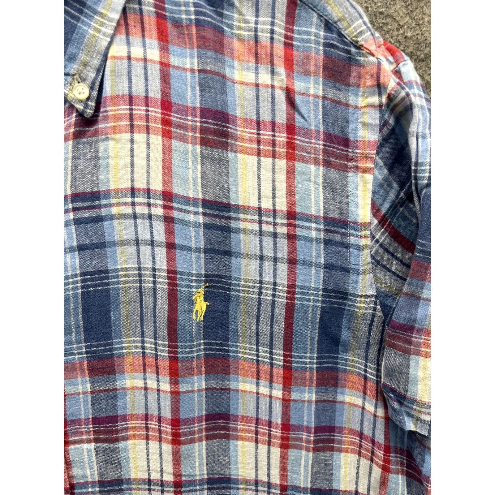 Ralph Lauren Ralph Lauren Shirt Mens Large Blue Plaid Short Sleeve Button Front Casual Woven Size US L / EU 52-54 / 3 - 7 Thumbnail
