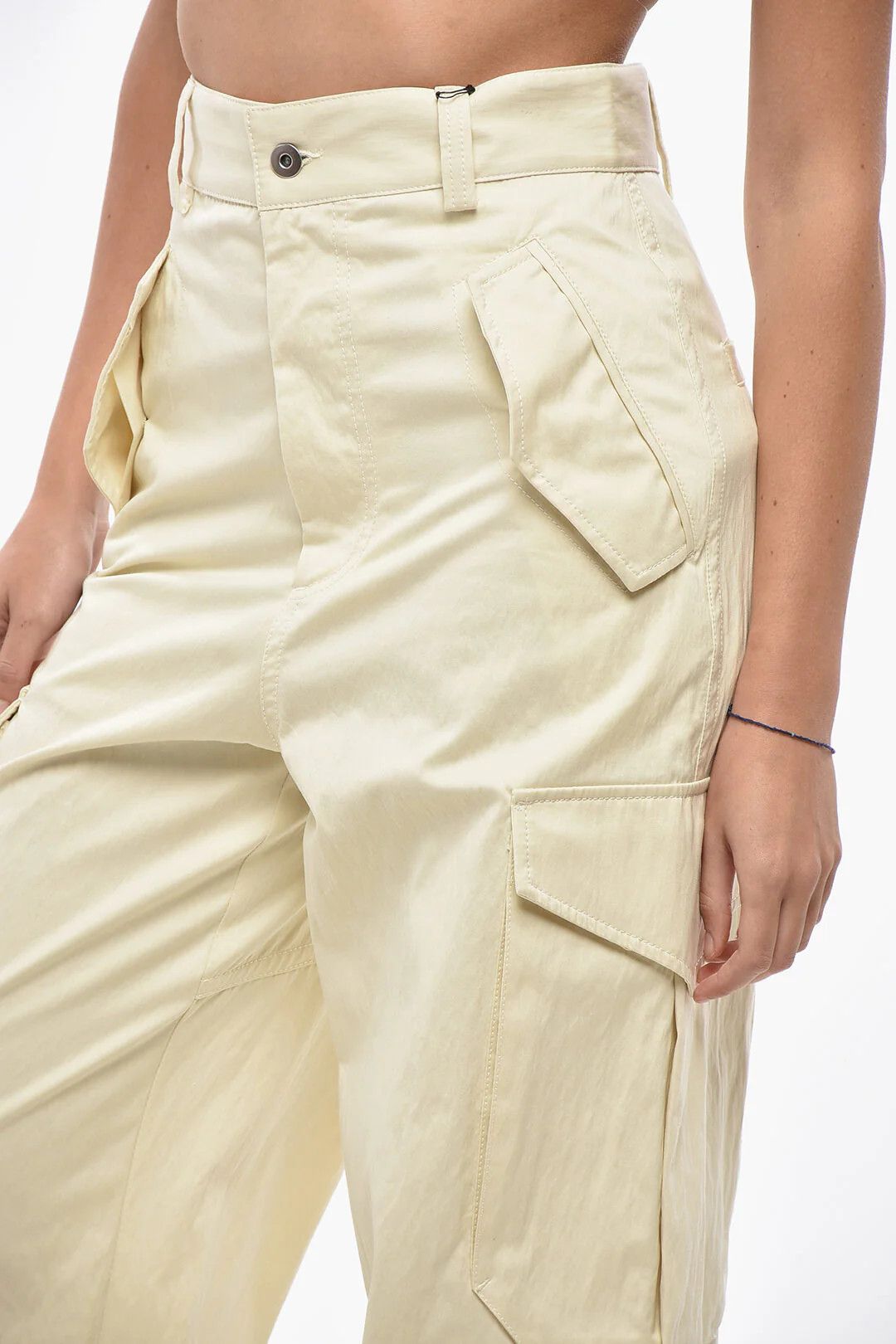 Bottega Veneta og1mm0426 Cotton-Blend Cargo Pant in Yellow Size 25" / US 0 / IT 36 - 3 Thumbnail
