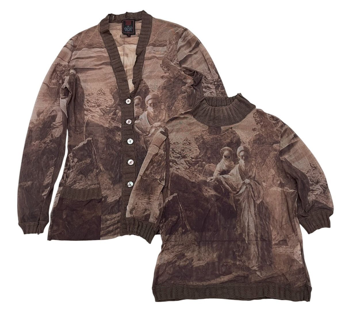 Jean Paul Gaultier JPG SS98 Archival Bedouins Mesh Cardigan & Mock Neck Top Set Size S / US 4 / IT 40 - 1 Thumbnail