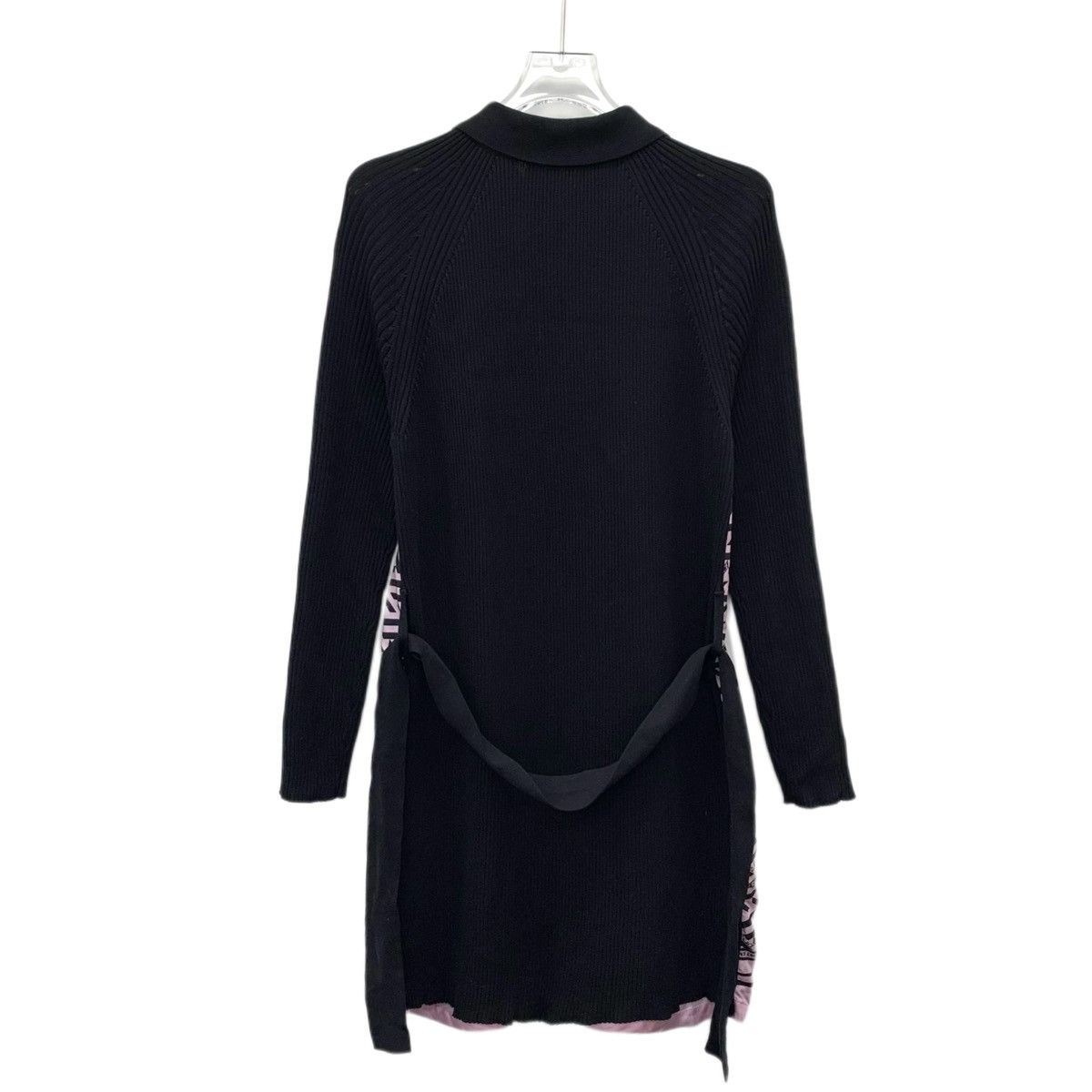 Versace Versace Mulberry Silk Lapel Long Sleeve Knit Dress K26WX Size M / US 6-8 / IT 42-44 - 2 Thumbnail