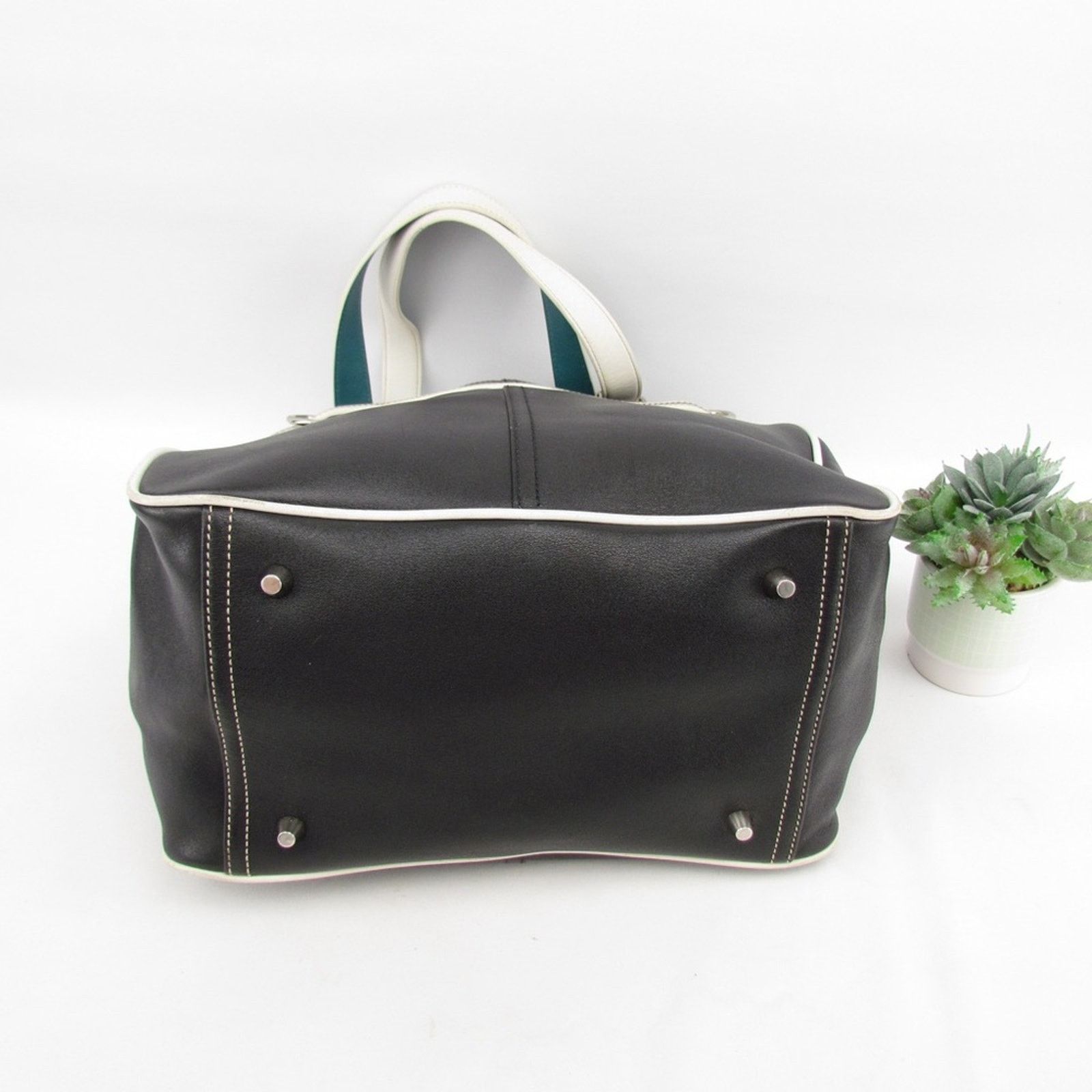 Coach Authentic Coach Black White Leather Shoulder Bag Size ONE SIZE - 8 Thumbnail