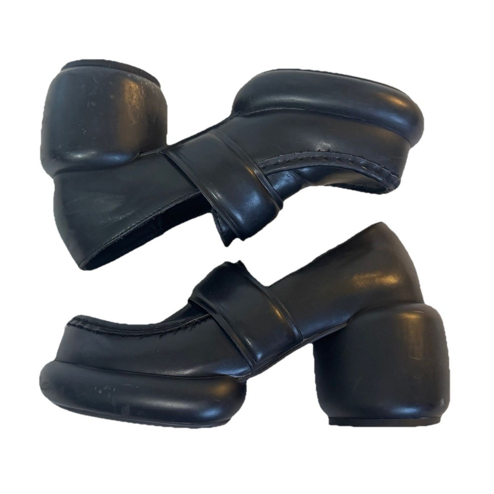 Other T.U.K. Anarchic Black Bubble Loafers Chunky Platform Heels Size US 5 / IT 35 - 8 Thumbnail