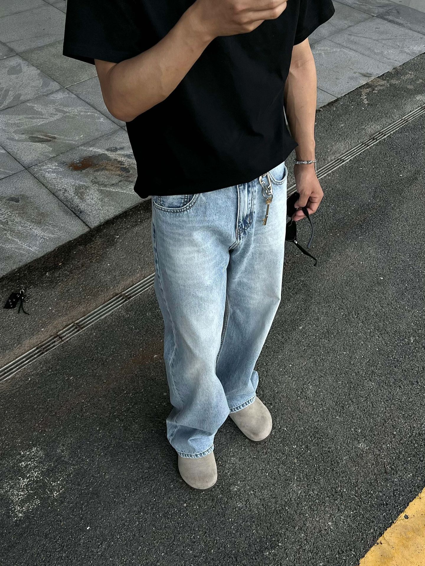 Japanese Brand Blue classic washed casual straight high street slim jeans Size US 32 / EU 48 - 4 Thumbnail