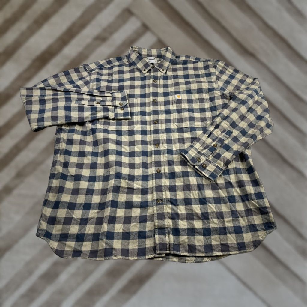 Carhartt Carhartt Shirt Mens 2XL Flannel Relaxed Fit Plaid Button-Up Cotton Workwear Casual Outdoor 2XL Mens Long Sleeve Multicolor Size US XXL / EU 58 / 5 - 1 Thumbnail
