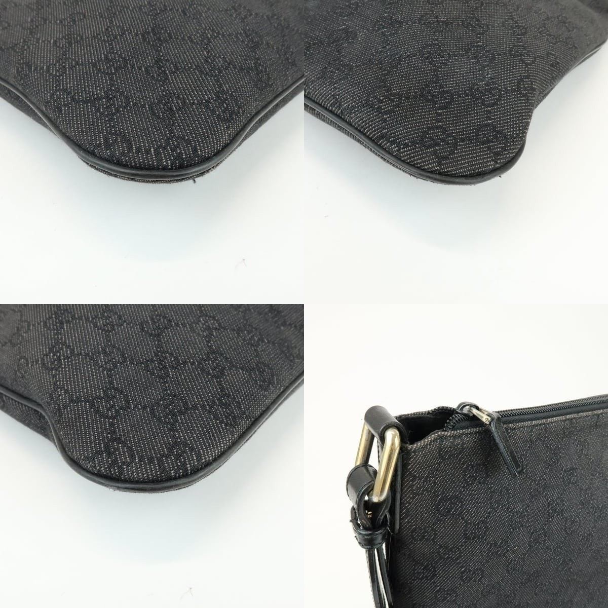 Gucci Gucci GG Monogram Denim Crossbody Bag Black Size ONE SIZE - 5 Thumbnail