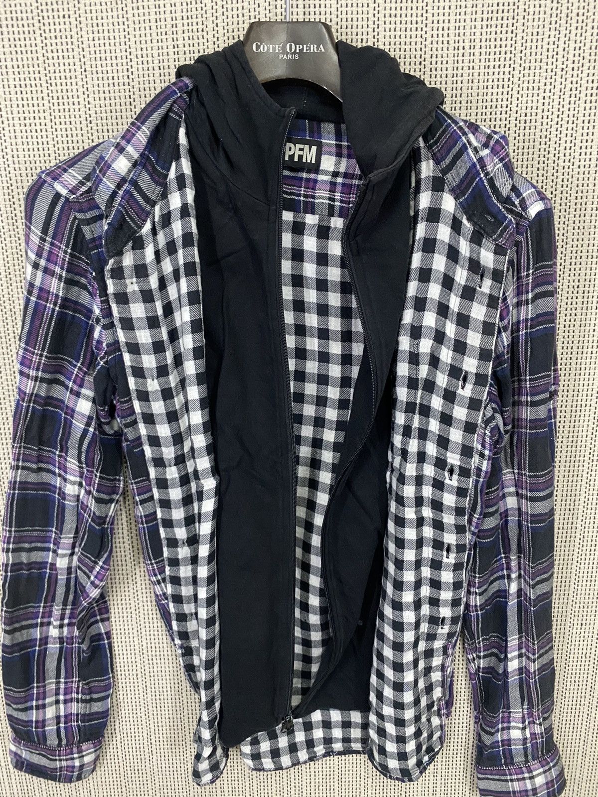 Japanese Brand × PPFM × Seditionaries Vintage ppfm button shirt tartan double layer with hood Size US L / EU 52-54 / 3 - 8 Thumbnail