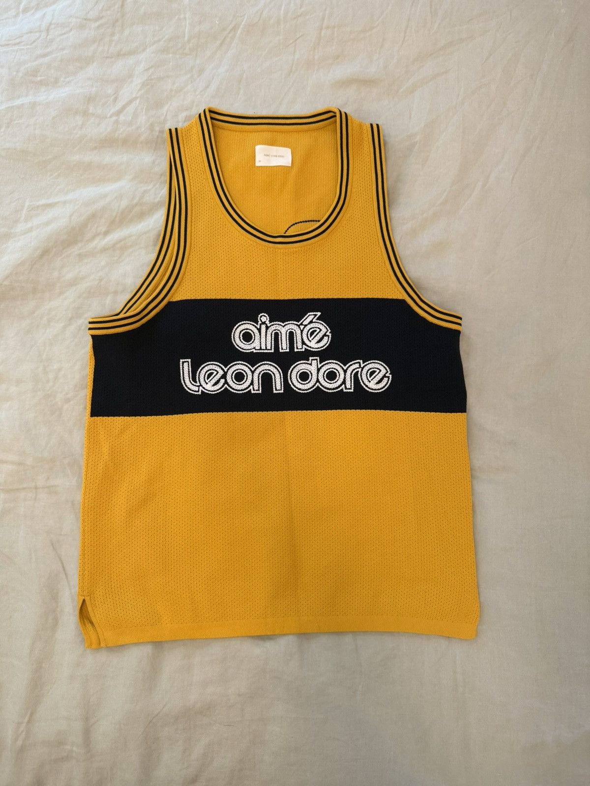 Aime Leon Dore Aime Leon Dore ALD Knit Basketball Jersey Yellow SS24 Size US M / EU 48-50 / 2 - 1 Thumbnail