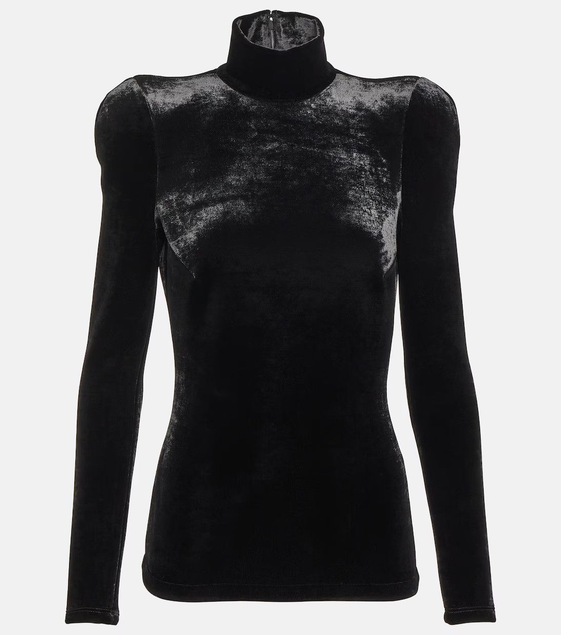 Balenciaga o1y0625 Velevet Turtleneck T-Shirt in Black Size S / US 4 / IT 40 - 1 Thumbnail