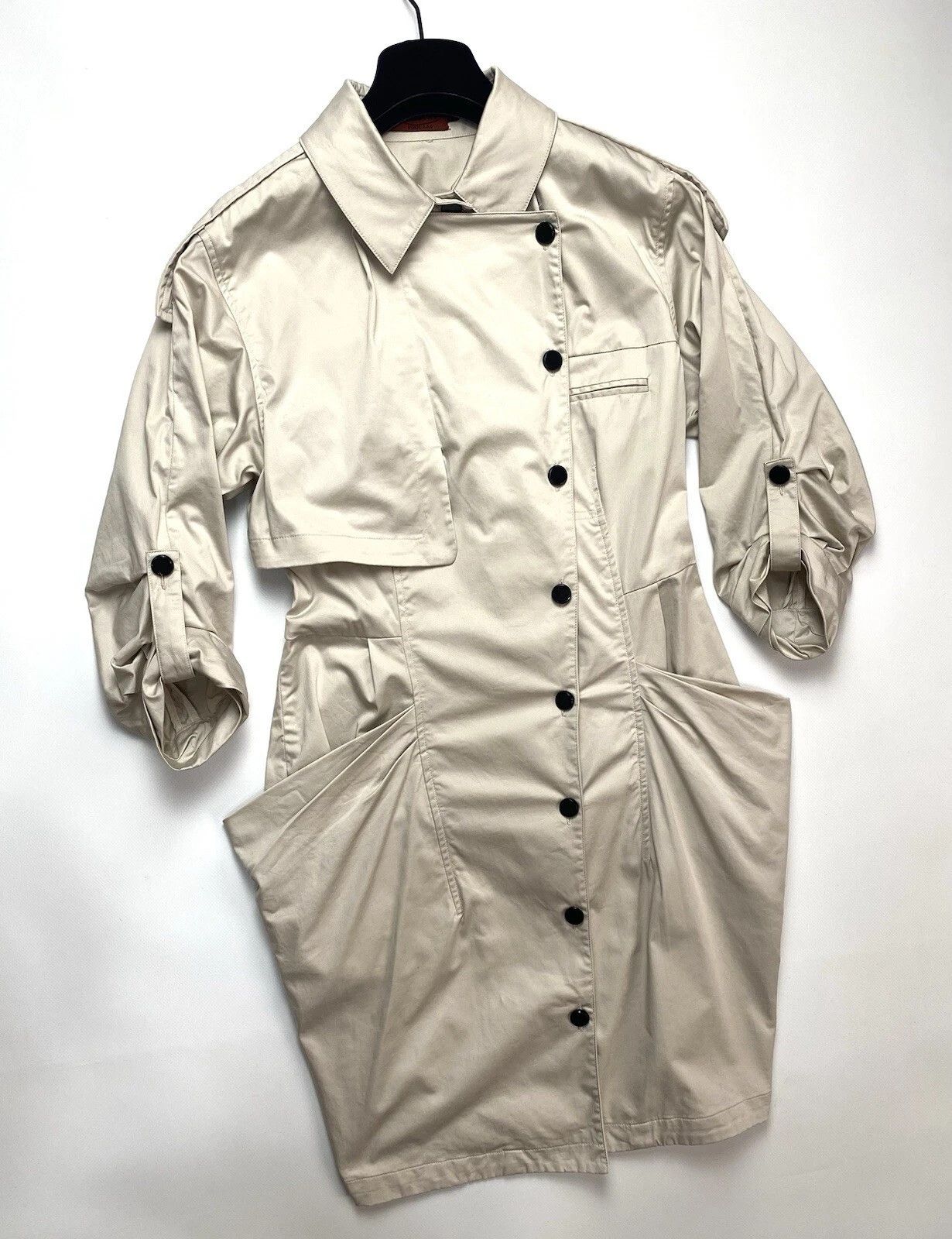 Missoni Missoni Rare Vintage Ivory Trench Coat Asymmetrical Designer Size S / US 4 / IT 40 - 6 Thumbnail