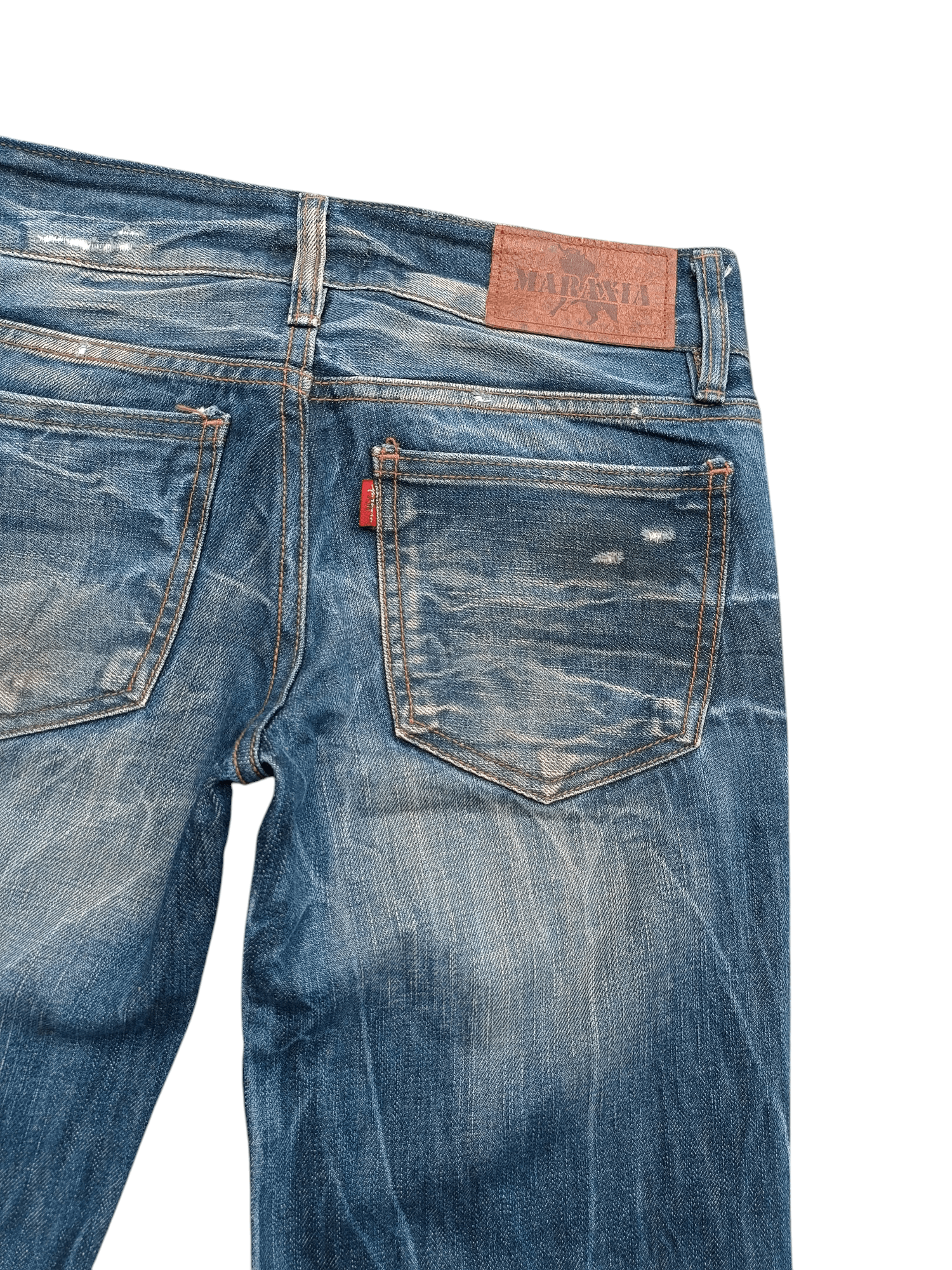Japanese Brand × Vintage Super Flare Jeans Maraxia Whiskers Low Rise Boot Cut Size US 29 - 10 Thumbnail
