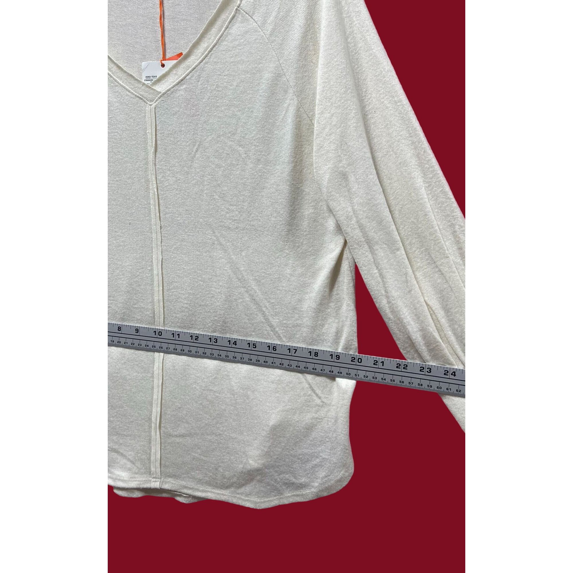 Other Knox Rose - Women's Blouse Knit Pullover Long Sleeve V-Neck Size M / US 6-8 / IT 42-44 - 4 Thumbnail