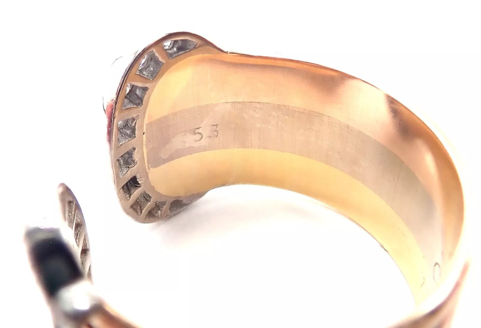 Cartier Cartier Diamond Double C 18k Tri-Color Gold Band Ring Size ONE SIZE - 11 Thumbnail