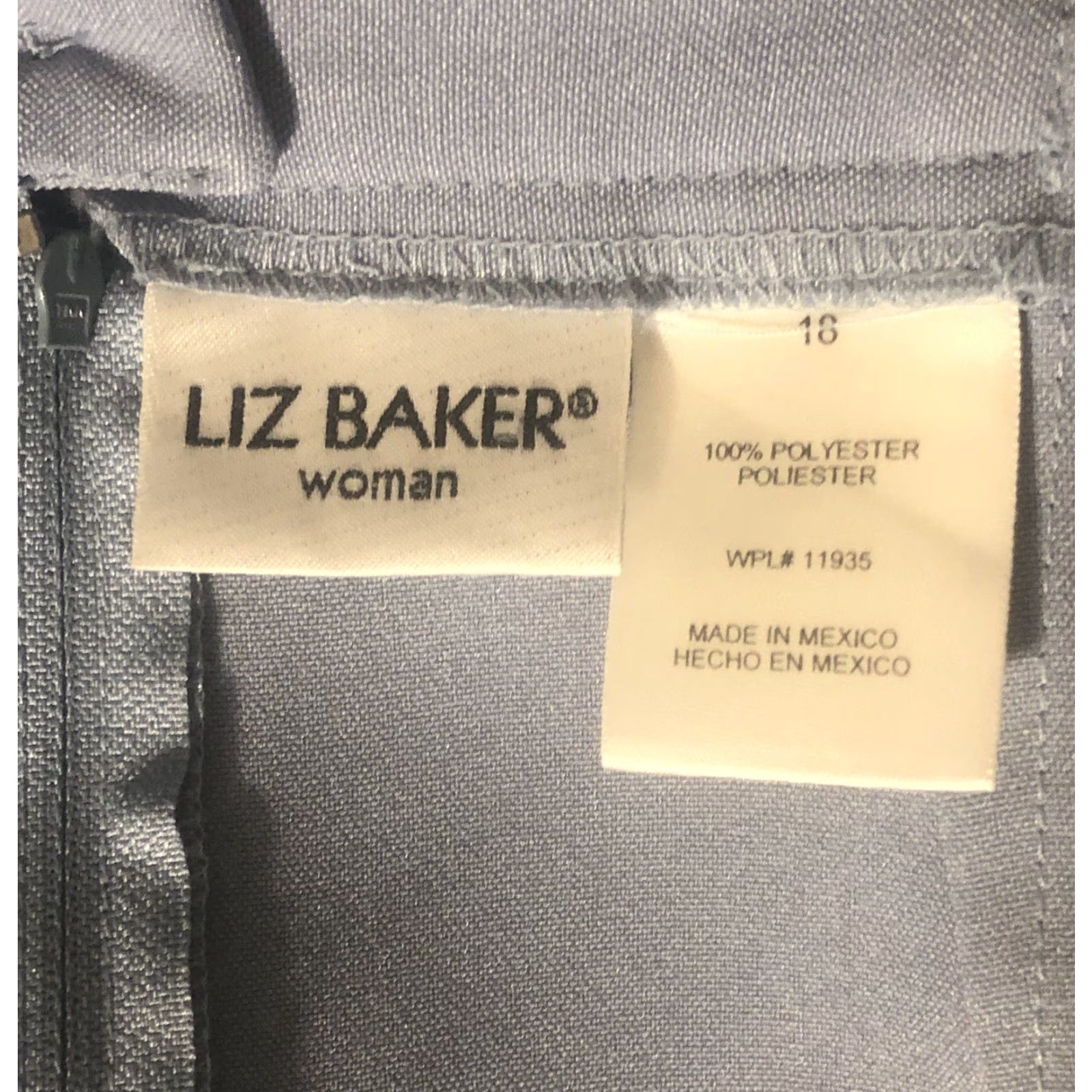 Vintage Liz Baker Skirt Women's 18 Straight Knee Length Blue Pockets Office Career Preppy 36"W Size 40" / US 18 - 3 Thumbnail