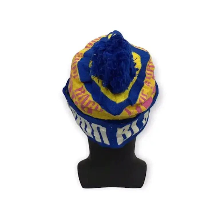 Japanese Brand Blue Moon Blue Spellout Beanie Hat Size ONE SIZE - 4 Thumbnail