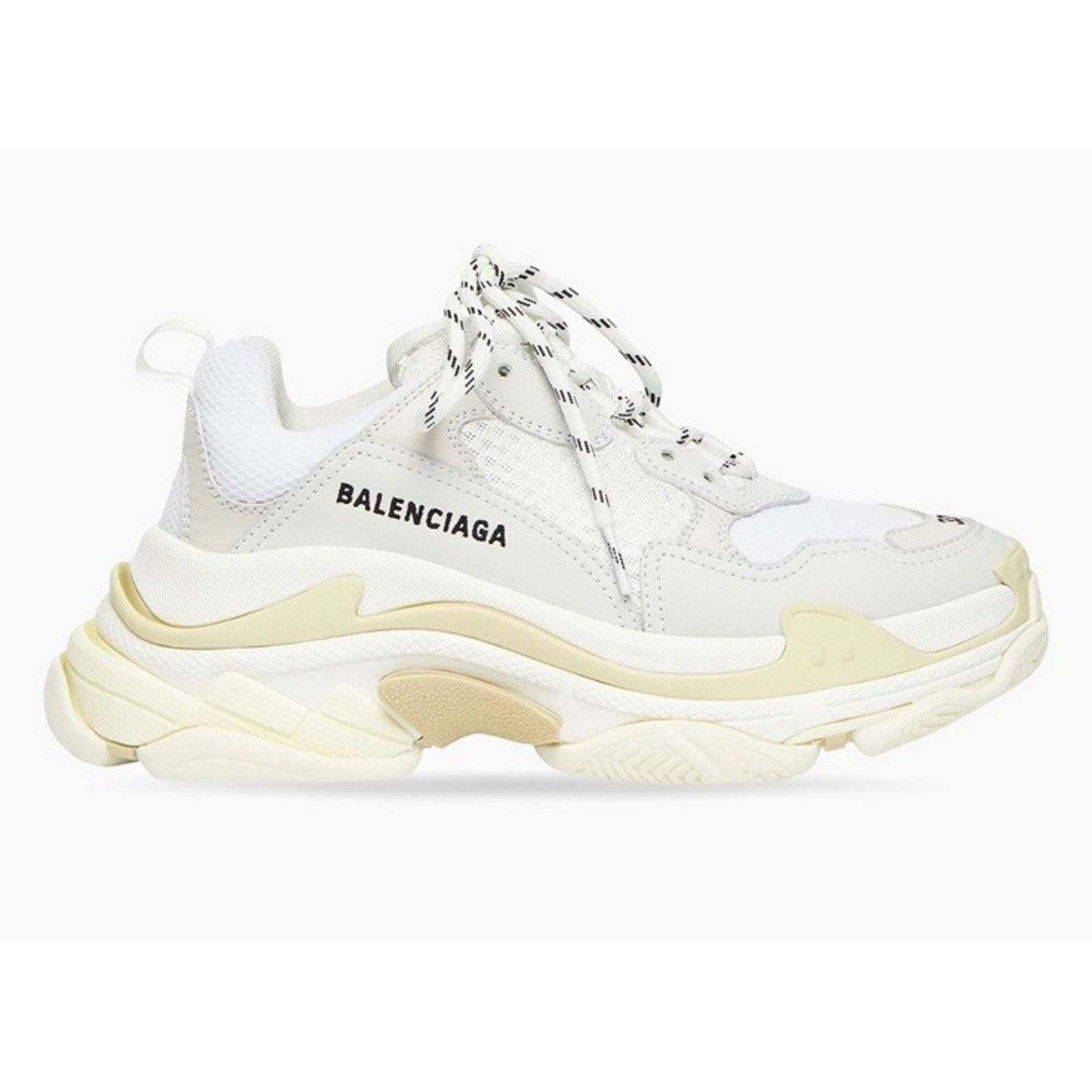 BALENCIAGA Triple S Chunky Platform Sneakers White Sz 39 8.5