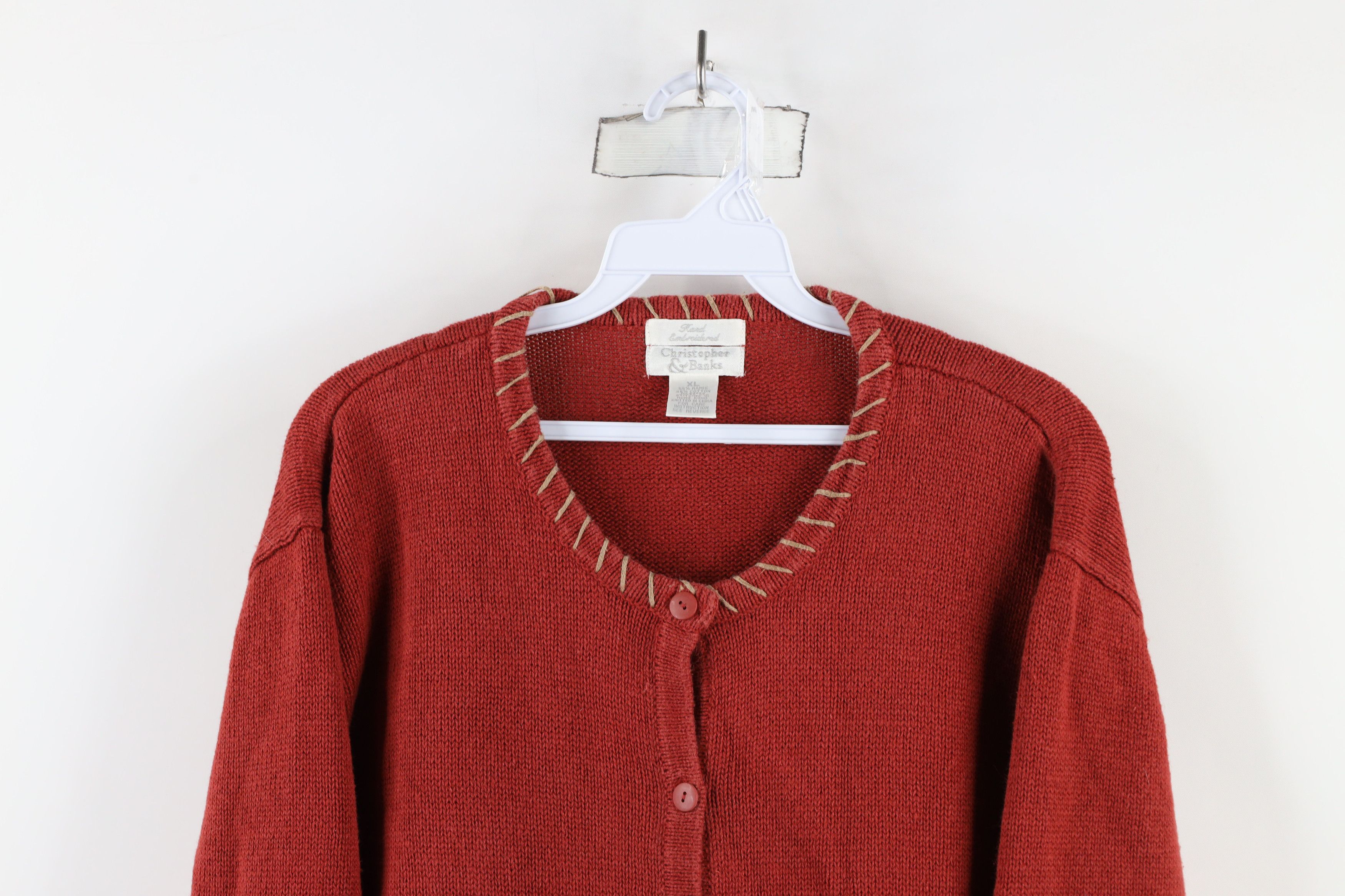 Vintage Vintage 90s Streetwear Embroidered Knit Cardigan Sweater Size XL / US 12-14 / IT 48-50 - 2 Thumbnail