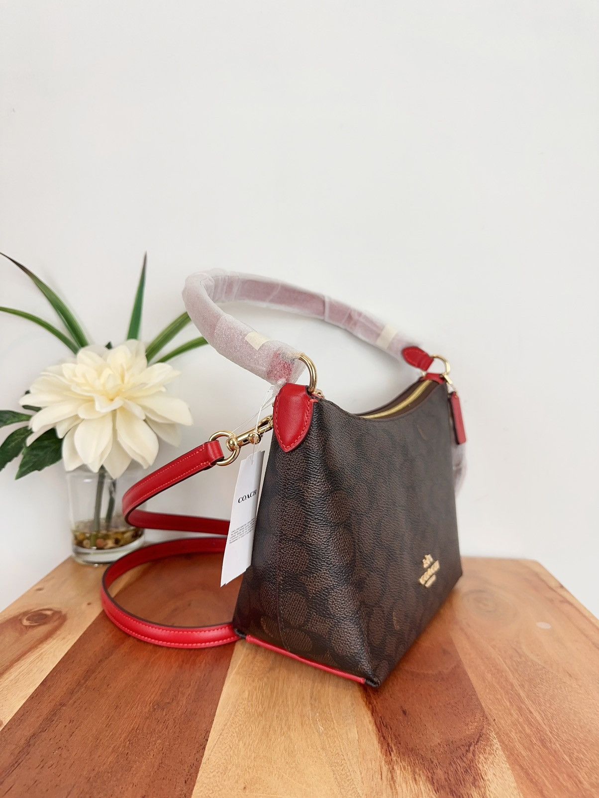 Coach NWT Coach Zip Top Shoulder Bag In Signature Canvas Size ONE SIZE - 3 Thumbnail