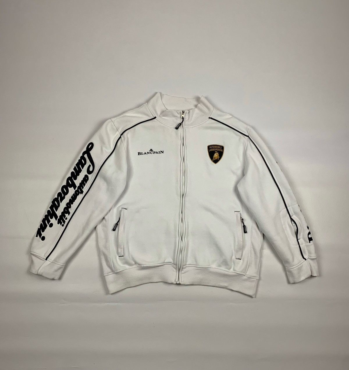 Pre-owned Lamborghini X Racing F1 Lamborghini Racing Jacket Full Zip Logo In White