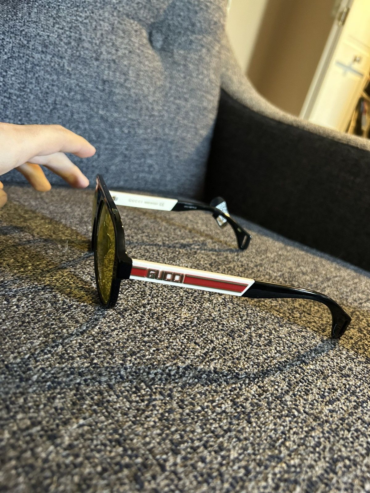 Gucci Gucci GG0463S 001 Oversized Black Acetate Pilot Sunglasses Size ONE SIZE - 5 Thumbnail