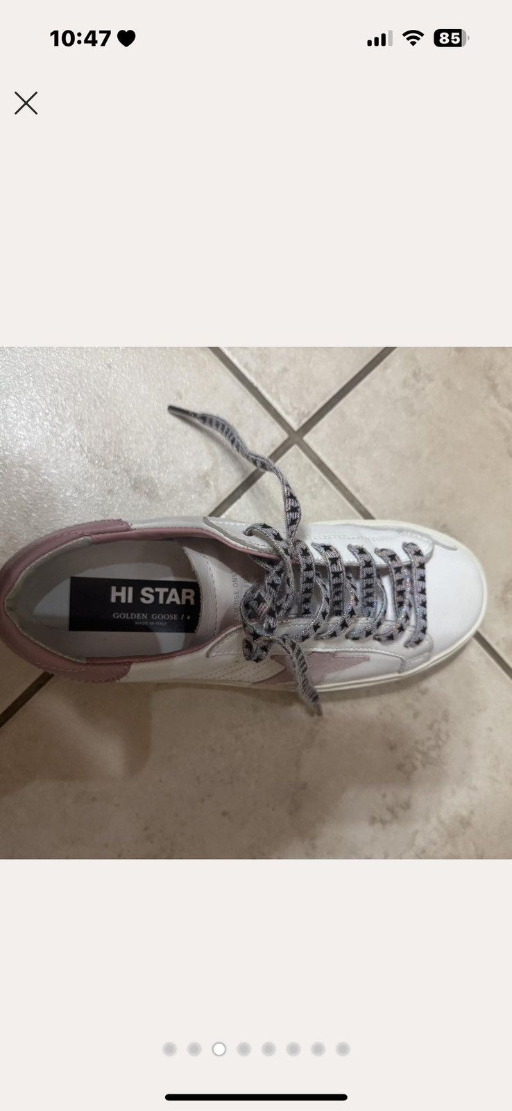 Golden Goose Hi Star in white leather with pink suede star Size US 8 / IT 38 - 2 Thumbnail