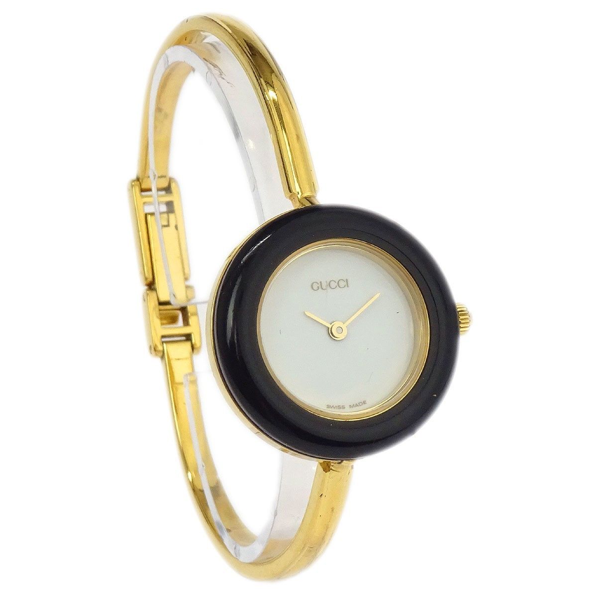 Gucci Gucci 1100 Interchangeable Bezel Bangle Quartz Watch Plated Metal with Plastic Size ONE SIZE - 1 Thumbnail