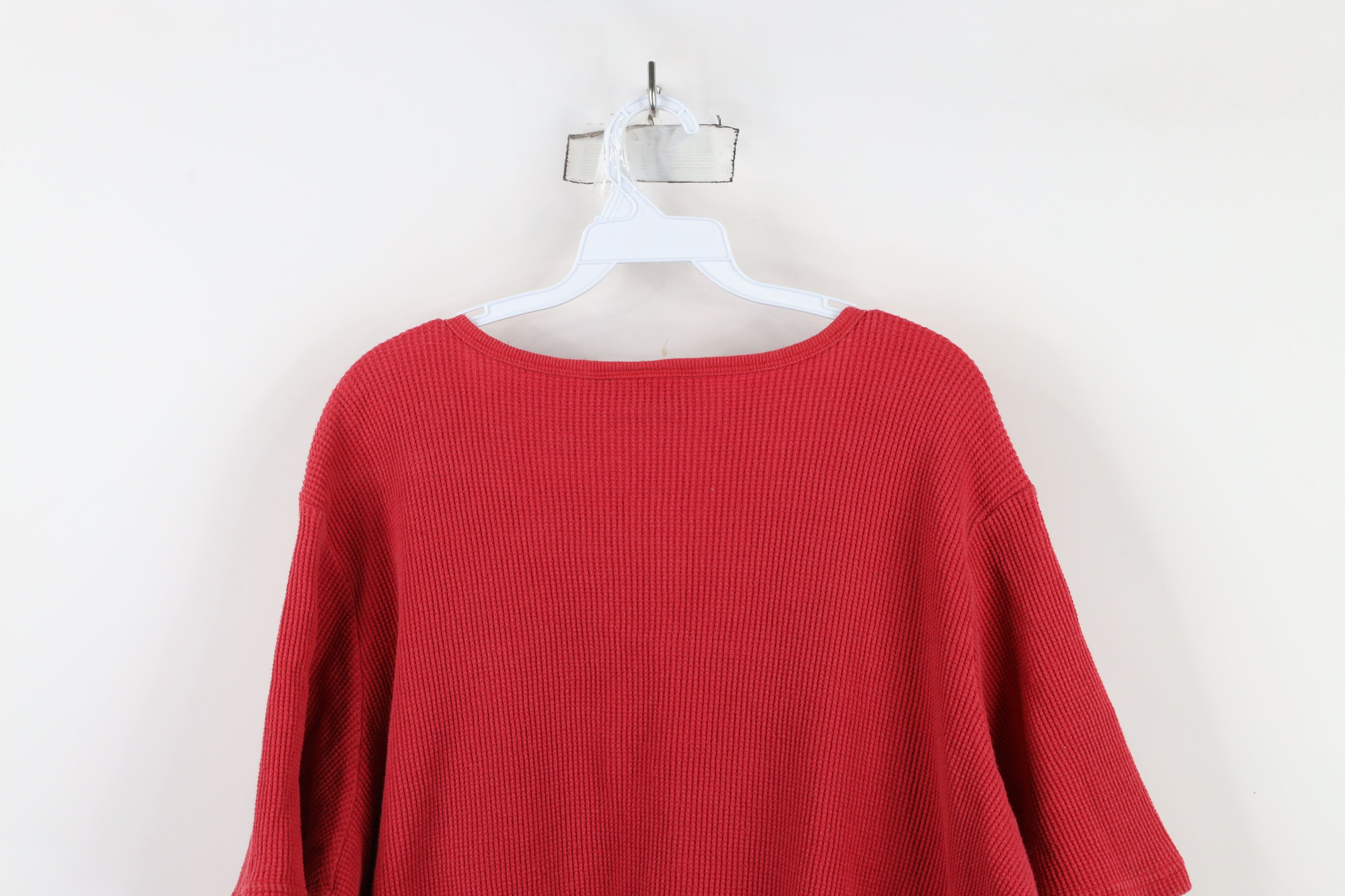 Vintage Vintage 90s Streetwear Thermal Waffle Knit Henley T-Shirt Size 4XL / US 24-26 - 9 Thumbnail