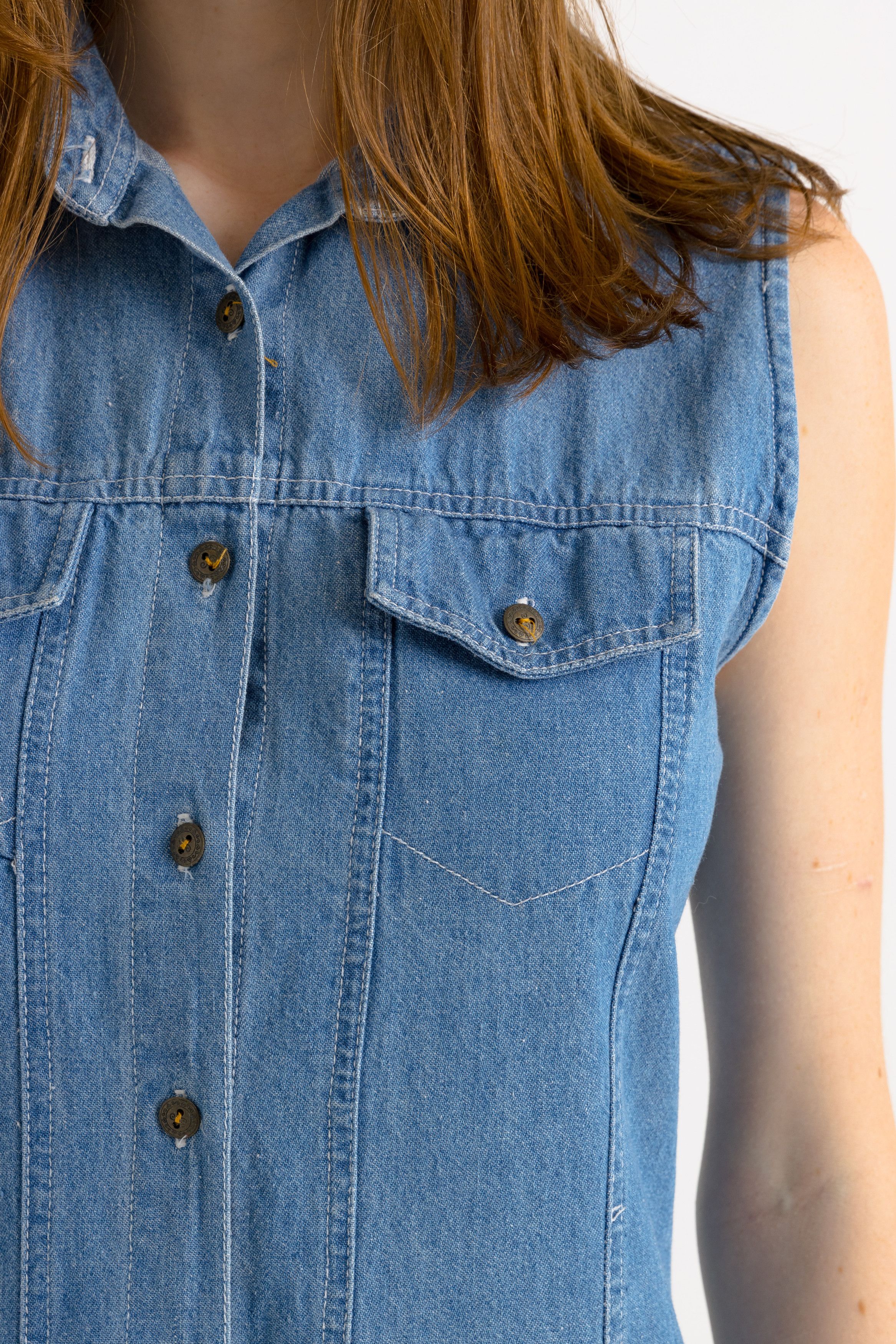 Vintage Vintage Denim Buttons Up Denim Mini Dress 7556 Size S / US 4 / IT 40 - 8 Thumbnail