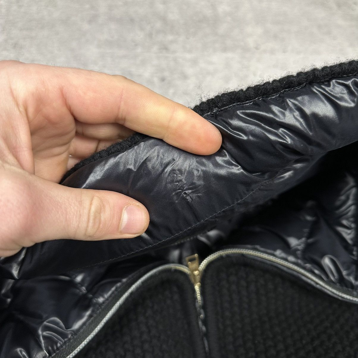 Designer × Herno HERNO Knitted Wool Down Jacket Feathers The Cuff Black Size M / US 6-8 / IT 42-44 - 14 Thumbnail