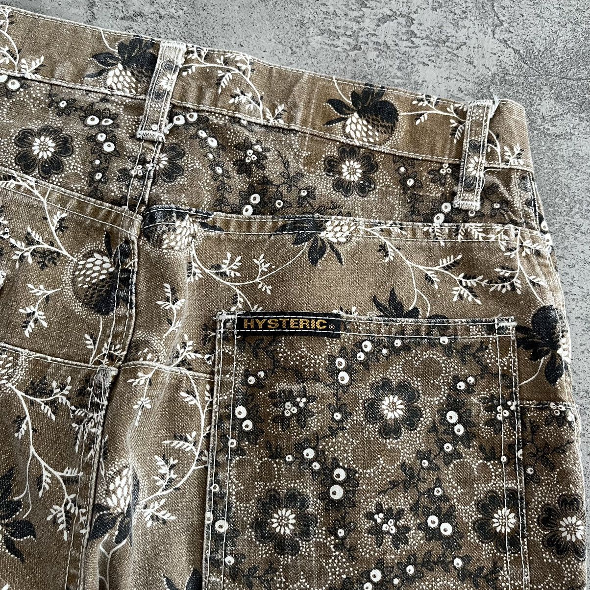 Hysteric Glamour Hysteric Glamour Floral Patchwork Flare Pants - Brown Size US 27 - 8 Thumbnail