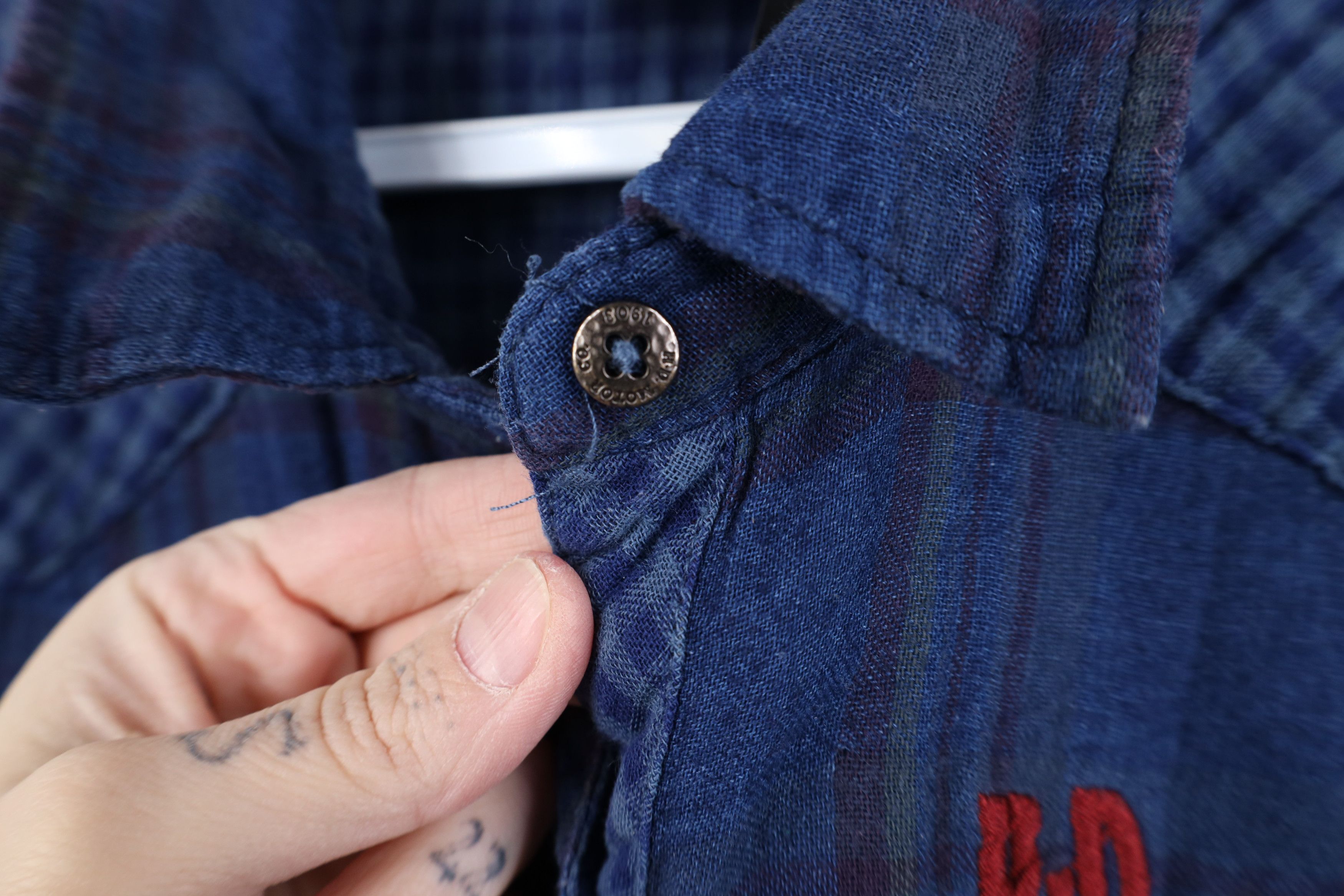 Harley Davidson Vintage Harley Davidson Flannel Collared Button Shirt Size L / US 10 / IT 46 - 5 Thumbnail