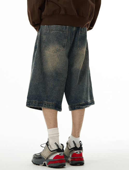 Japanese Brand × Jean American retro wide-leg straight washed cargo denim shorts Size US 32 / EU 48 - 4 Thumbnail
