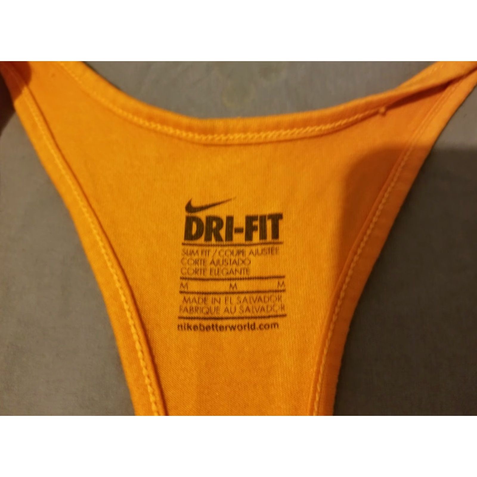 Nike Womens Nike Tank Shirt M Medium Orange Athletic Gym Workout Size M / US 6-8 / IT 42-44 - 4 Thumbnail