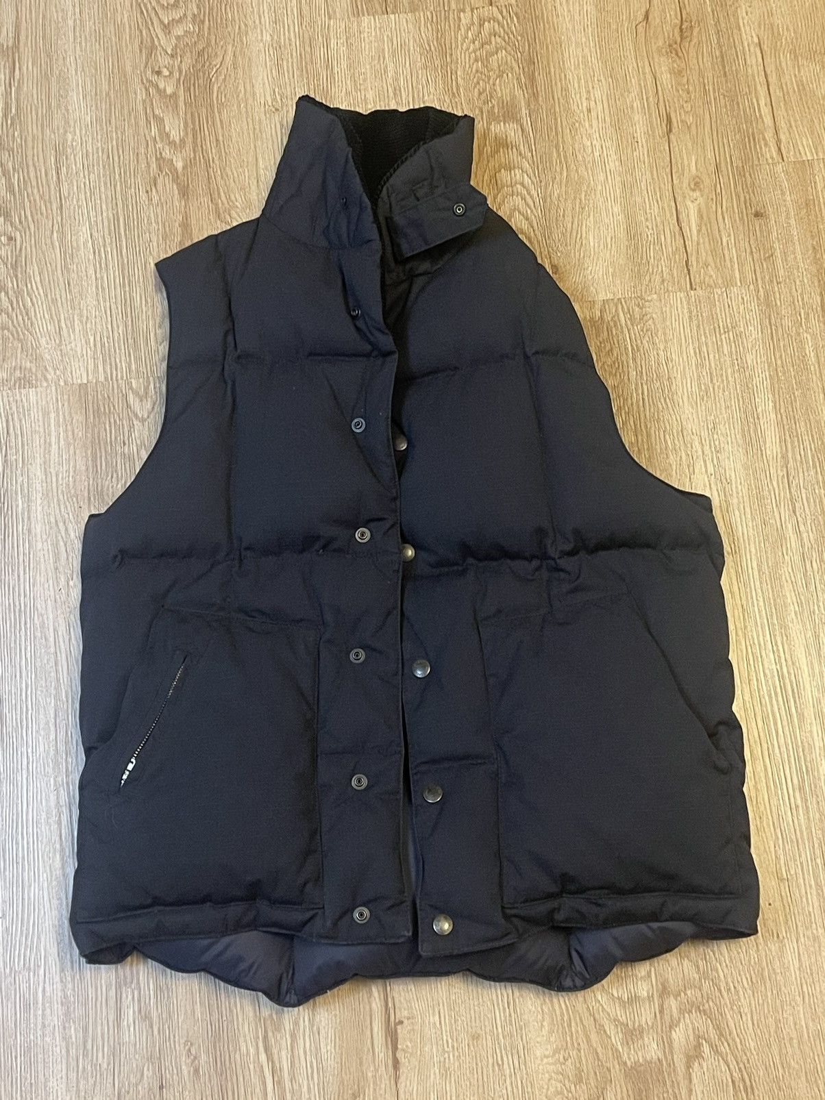 image of Engineered Garments Shawl Collar Down Vest Size Medium in Black, Men's