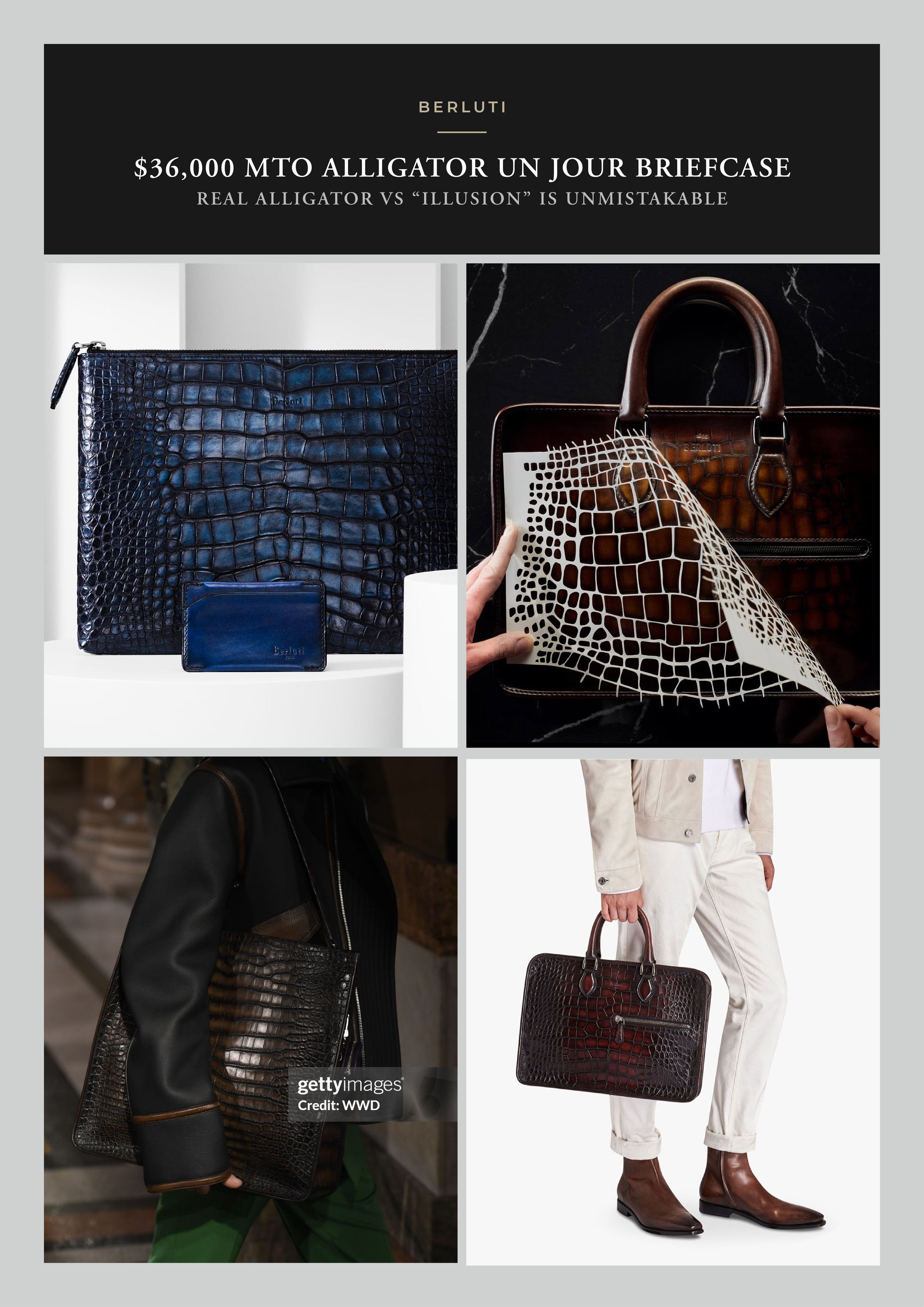 Berluti Ultimate Rare $36K MTO BERLUTI Alligator Crocodile Briefcase Size ONE SIZE - 11 Thumbnail