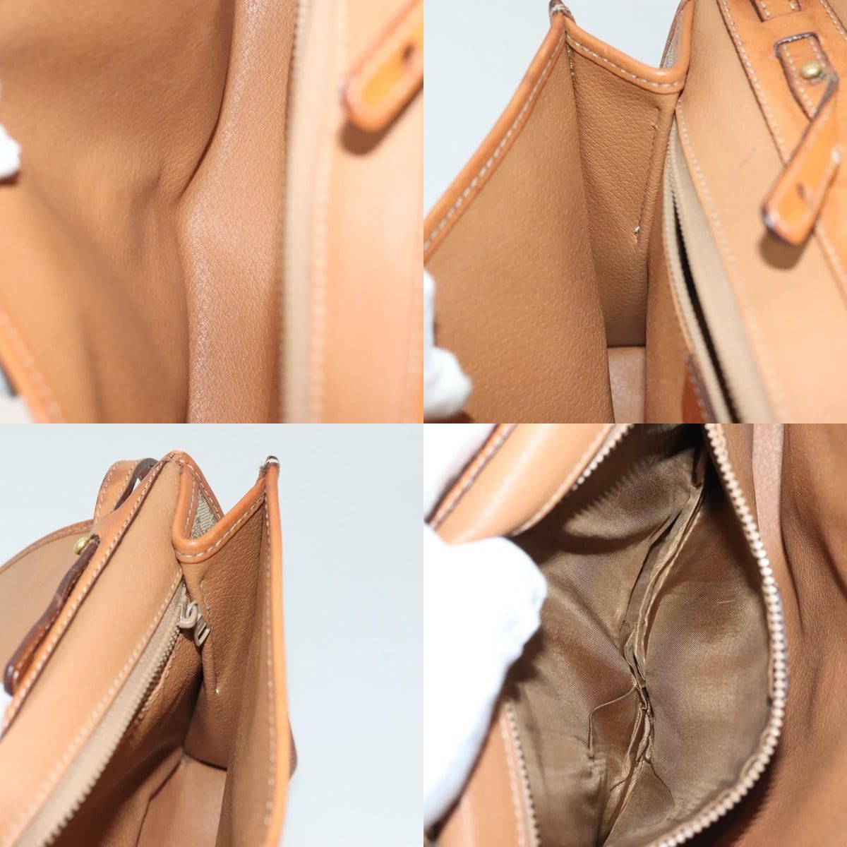 Celine CELINE Macadam Canvas Shoulder Bag Pvc Beige Gold Size ONE SIZE - 12 Thumbnail