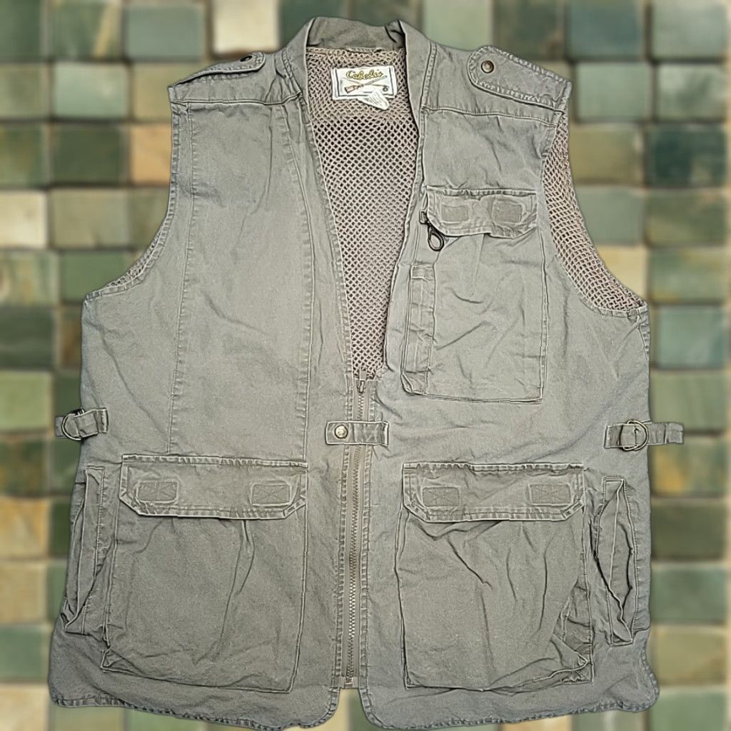 Vintage VINTAGE Cabela's Safari Vest Mens L Khaki Beige Multi Pocket Utility Outdoors Photo Vest Size US L / EU 52-54 / 3 - 1 Thumbnail