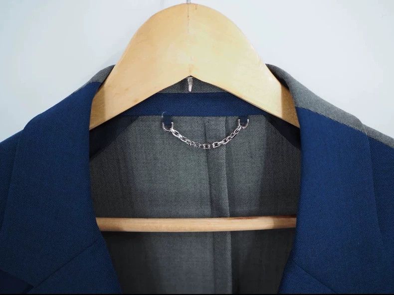 Louis Vuitton Louis Vuitton SS18 blue and grey patchwork wool long suit Size US M / EU 48-50 / 2 - 6 Thumbnail