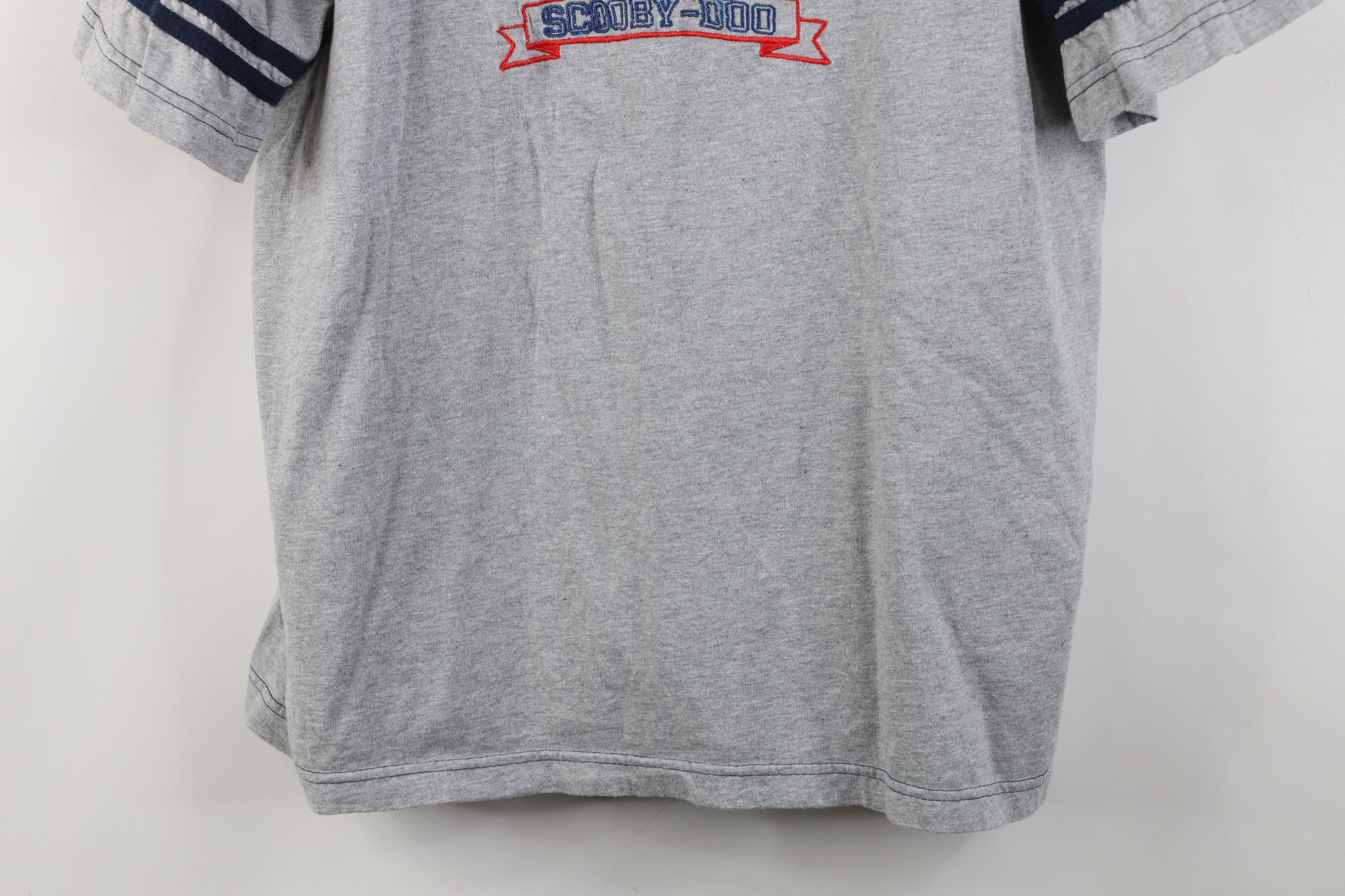Vintage Vintage 90s Y2K Scooby Doo Spell Out Baseball V-Neck T-Shirt Size XXL / US 16-18 / IT 52-54 - 3 Thumbnail