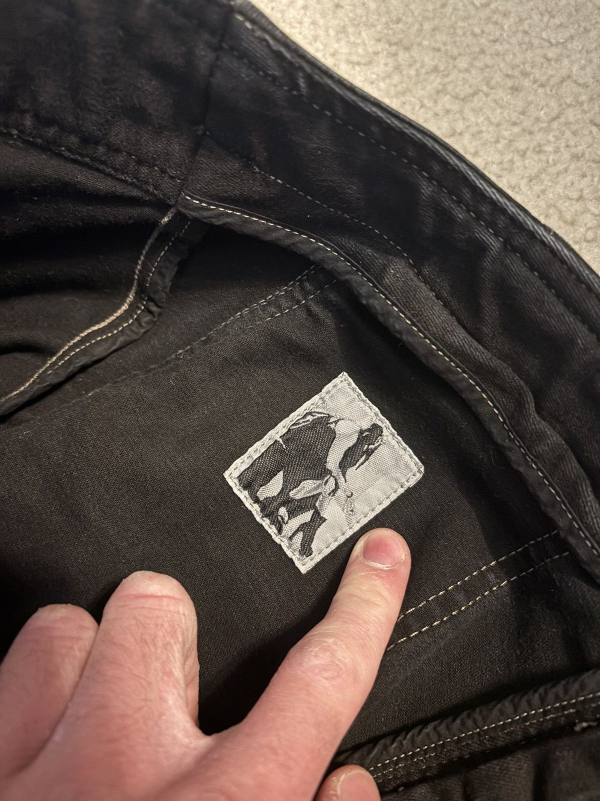 Rick Owens Drkshdw Rick Owens DRKSHDW Aircut Denim Joggers Black Size US 33 - 6 Thumbnail