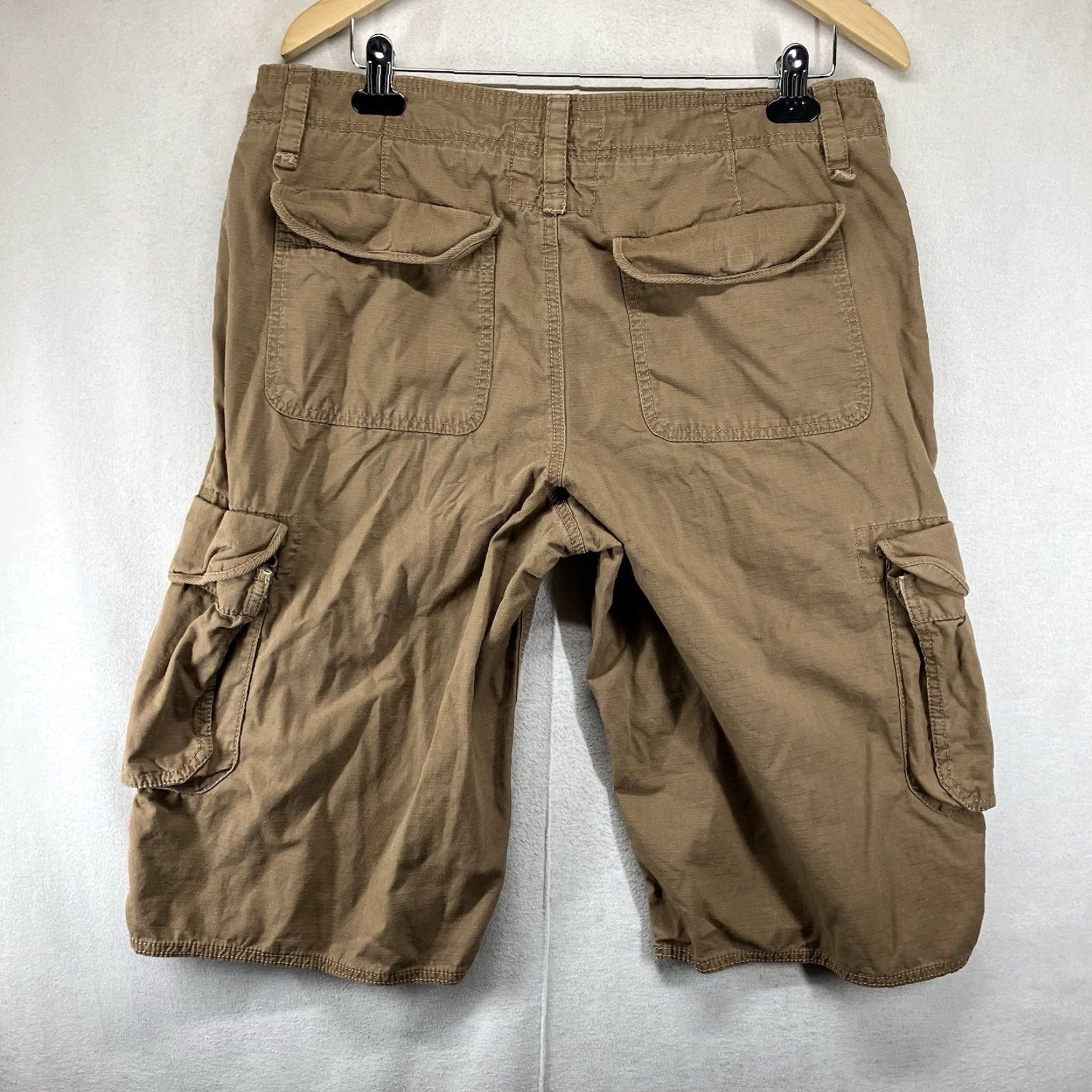 Vintage Urban Pipeline Men's Cargo Shorts Brown 34 Relaxed Fit Lightweight Outdoor 14" Inseam Size US 34 / EU 50 - 2 Thumbnail