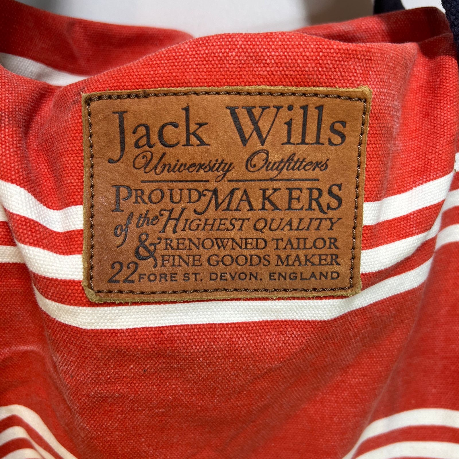 Jack Wills Jack Wills Stripe Canvas Duffle Bag Weekender Size ONE SIZE - 3 Thumbnail