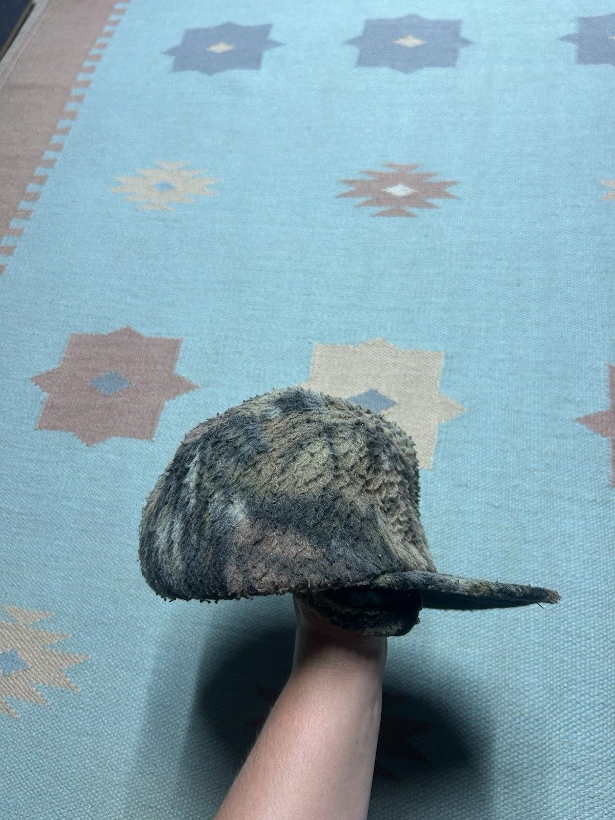 Vintage VTG 80s camo trapper hat flap Trebark camouflage fleece USA Size ONE SIZE - 2 Thumbnail