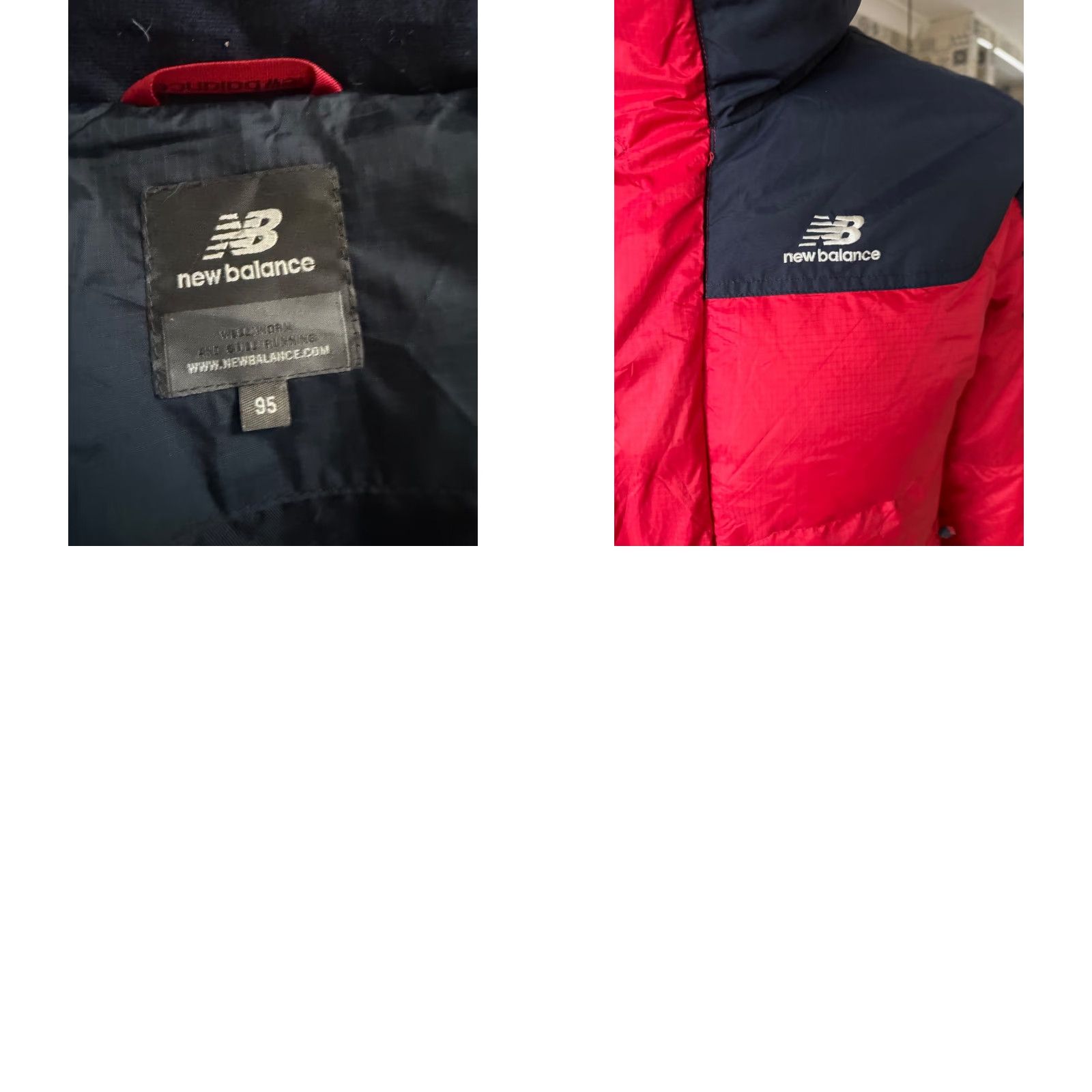 New Balance New Balance Down Jacket Men’s M Red Navy Puffer Coat Breathable Zip Up Front" Size US M / EU 48-50 / 2 - 8 Thumbnail