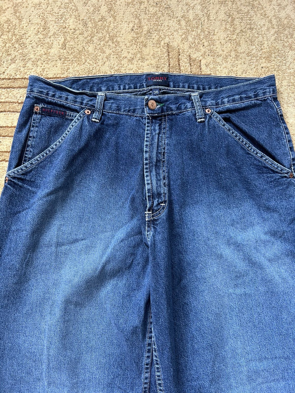 Tommy Hilfiger Vintage 90s Tommy Hilfiger Carpenter Baggy Denim Jeans Size US 34 / EU 50 - 7 Thumbnail