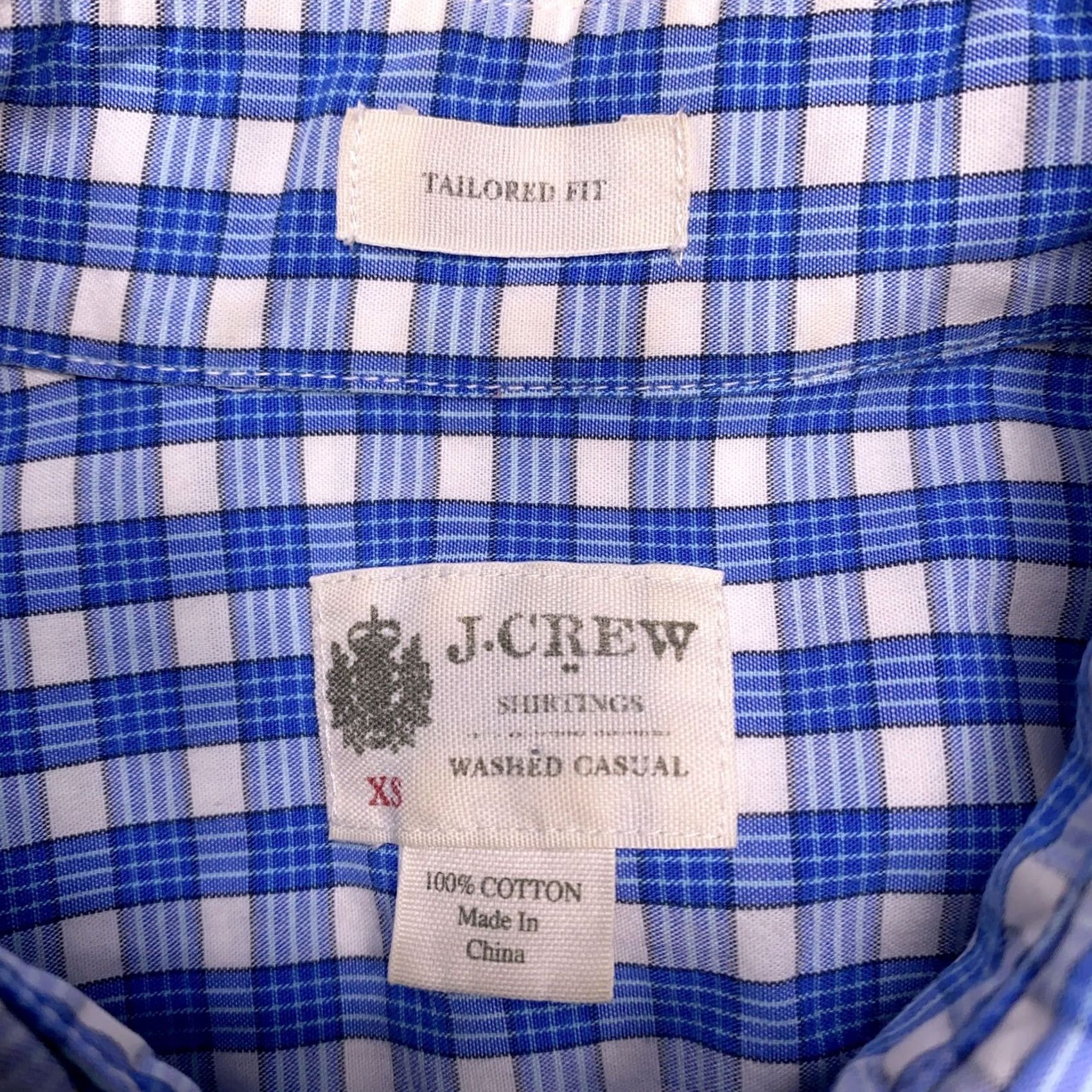 Vintage J Crew Shirt Adult XS Blue Plaid Button-Up Long Sleeve Mens Regular Size US XS / EU 42 / 0 - 5 Thumbnail