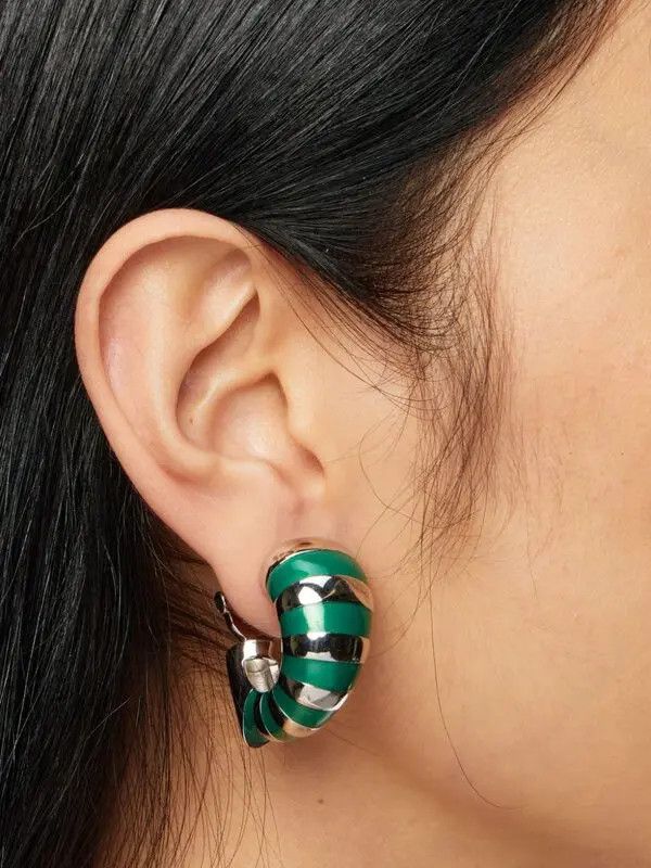 Salvatore Ferragamo o1s1rm0526 Size : OS / Earrings in Green/Silver Size ONE SIZE - 4 Thumbnail