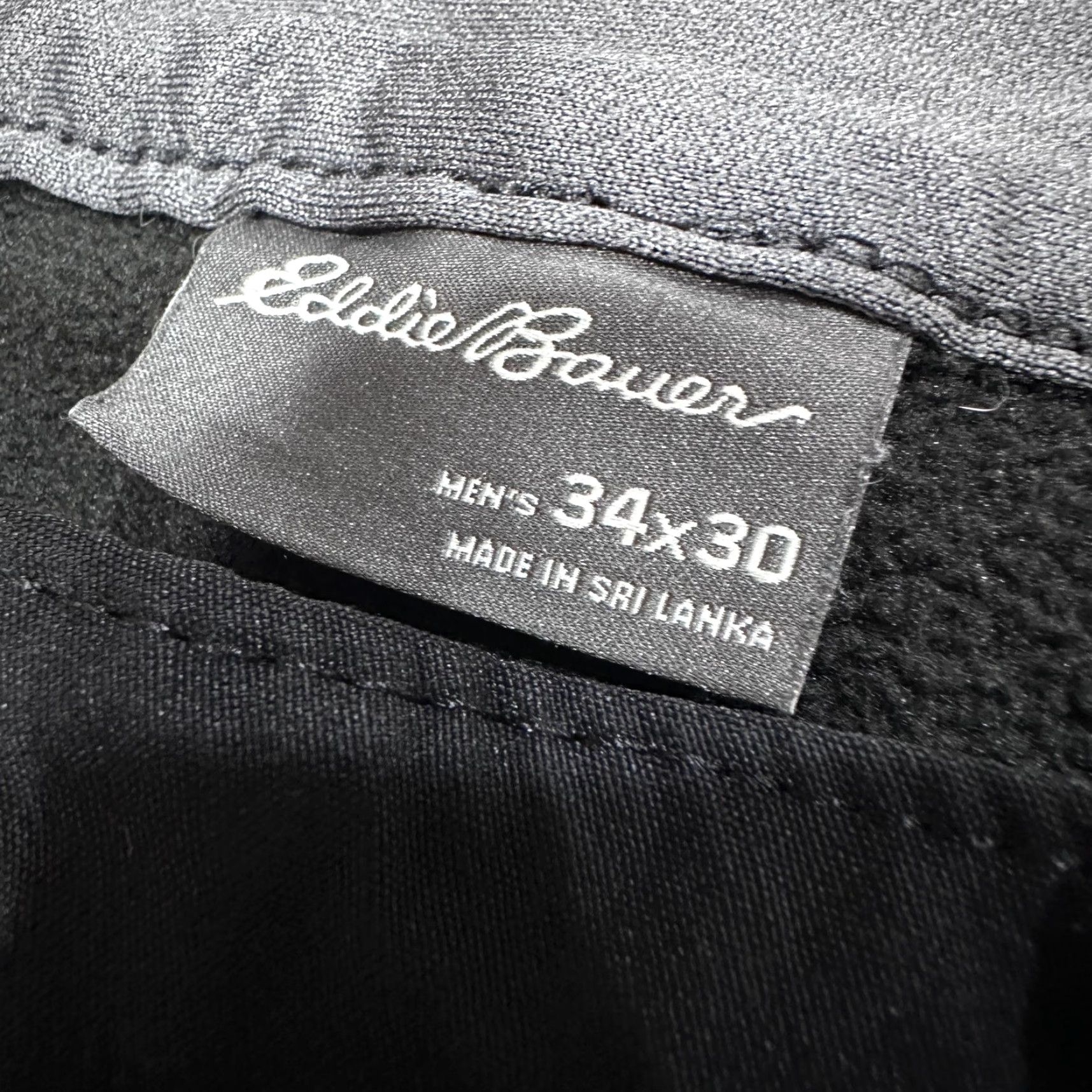 Eddie Bauer Eddie Bauer Pants Mens 34x30 Black Fleece Lined Outdoor Hiking Warm Nylon Spandex Flat Front Pockets Straight Zip Casual Regular 34/29 Inseam Size US 34 / EU 50 - 2 Thumbnail